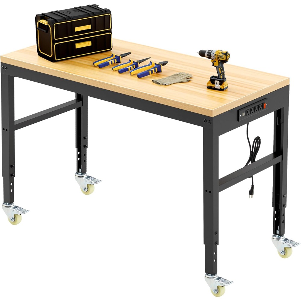 Woodworking Workbench - Регулируемый верстак, сверхмощный деревянный рабочий стол,