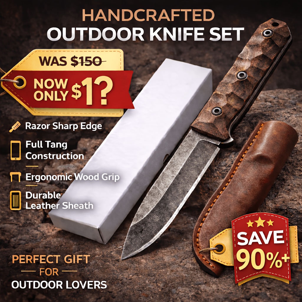 Woodworking Gifts For Men - Прецизионно заточенный походный нож из нержавеющей
