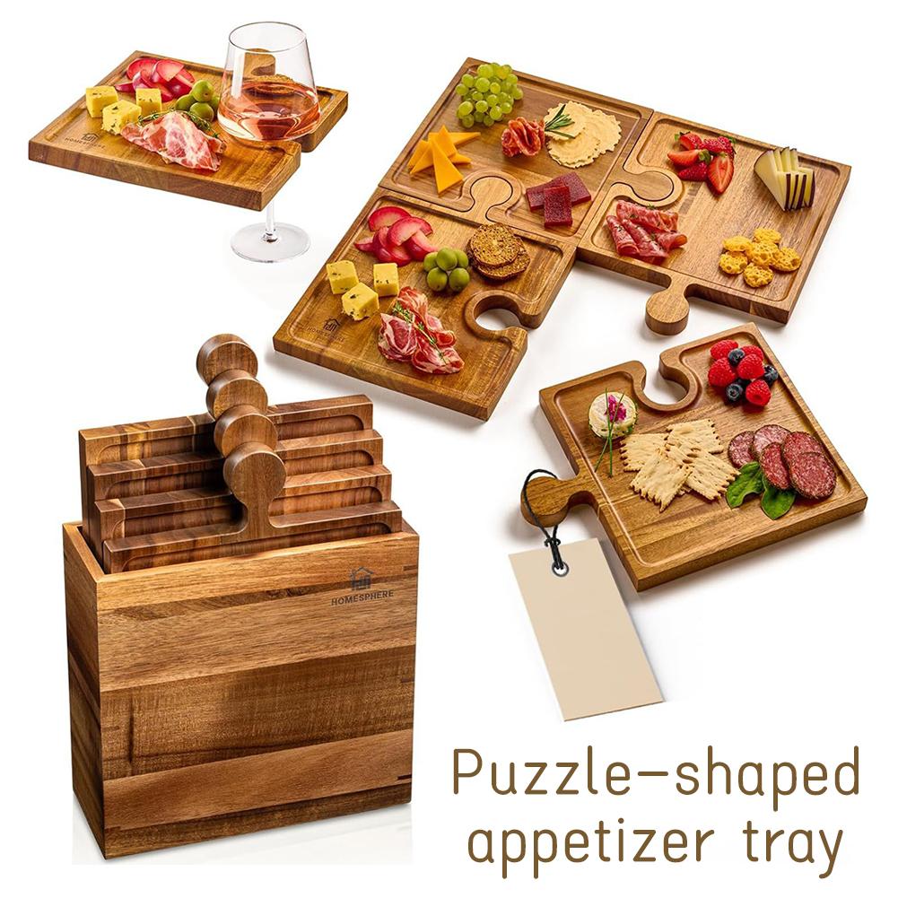 Woodworking Plan - Деревянный поднос-пазл для закусок, набор из
