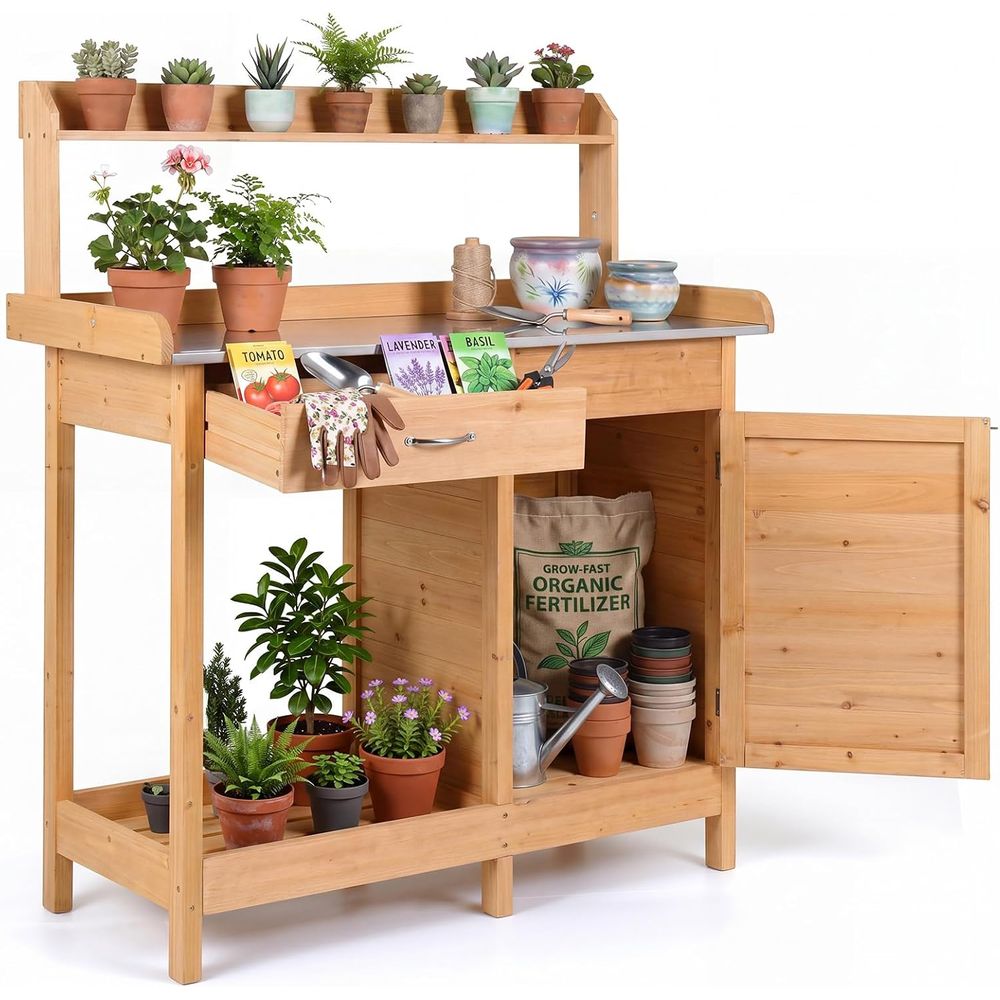 Woodworking Workbench - Садовый деревянный стол-верстак для работы на