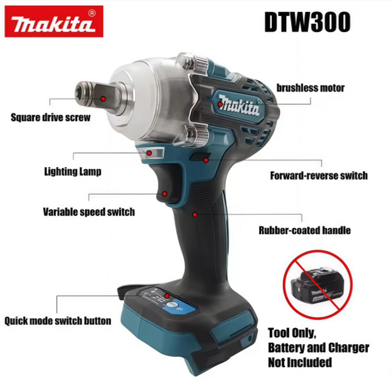 Бесщеточный аккумуляторный гай – обзор и цена Makita Drill Dtw300